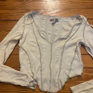 Urban Outfitters Cream Corset-style long sleeve top, size M